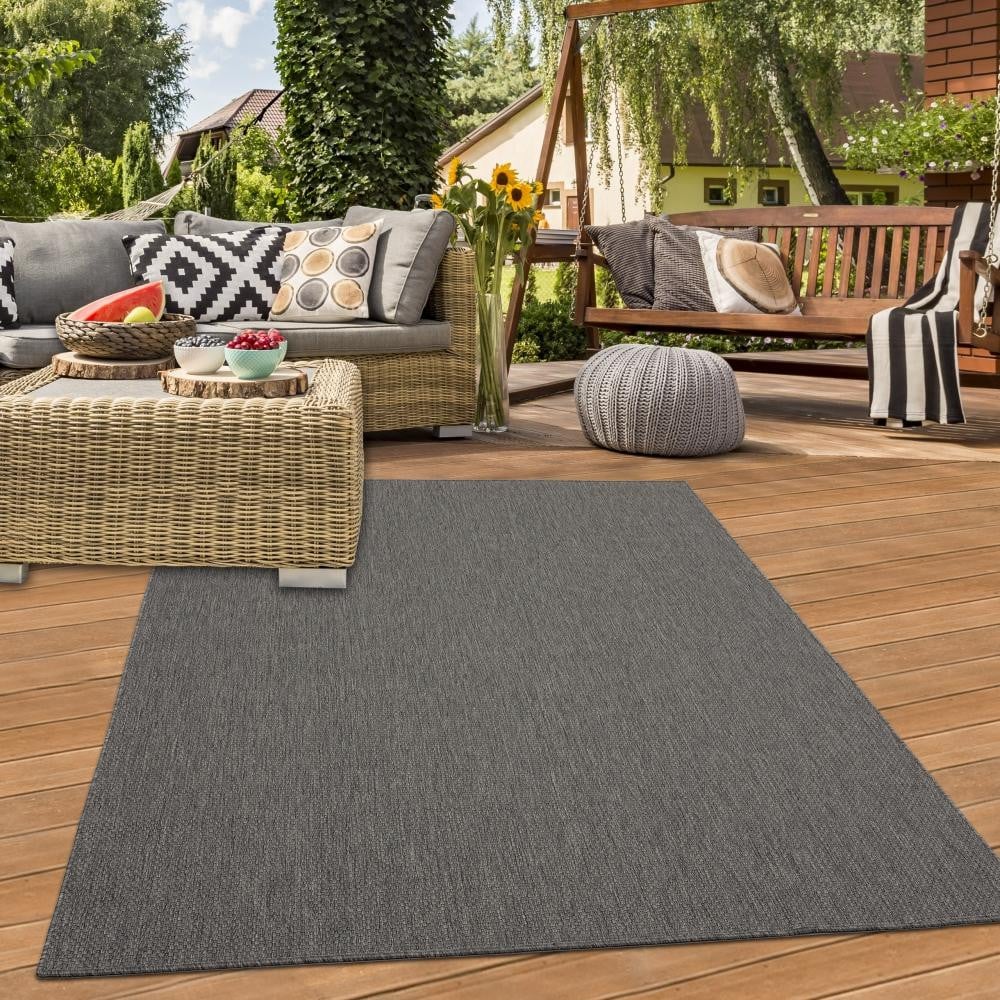 Teppich-Traum Sisal Vloerkleed Antraciet Modern Rechthoekig