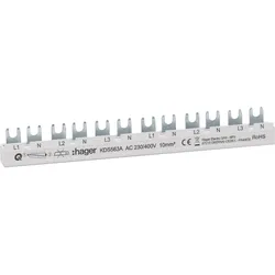 Hager KDS563A Phasenschiene 12 Module 63A L1N-L2N-L3N-L1N-L2N-L3N QuickBusbar