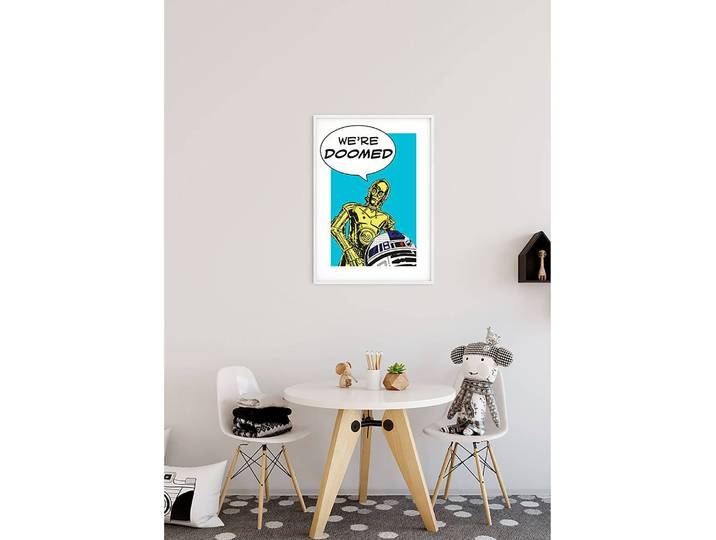 Wandbild Comic Quote Droids Fotopapier mit seidenmatter Oberfläche und hoher Lichtbeständigkeit Multicolor 50 x 70cm