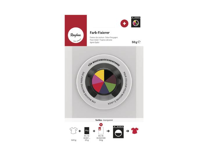 Farb-Fixierer für Waschmaschinenfarbe, für 500g Stoff, SB-Btl 50g