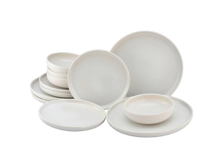 Creatable Tafelservice, Weiß, Keramik, 12-teilig, Uni, Geschirr, Geschirrsets, Tafelservice