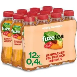 Fuze Tea Schwarzer Tee Pfirsich Hibiskus 12x 400ml