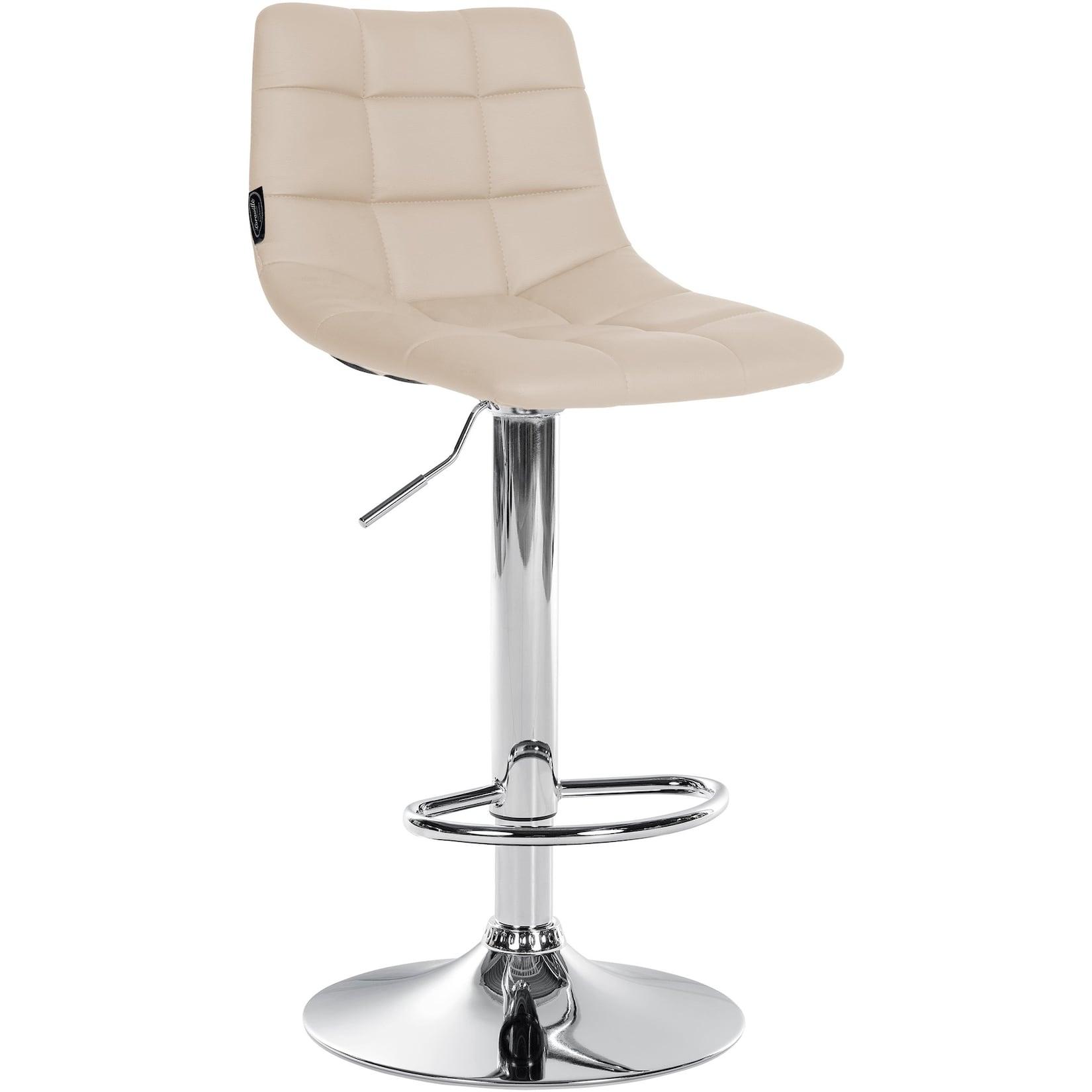 CLP Barhocker Jerry Kunstleder chrom - Farbe: creme, Gestellfarbe: chrom