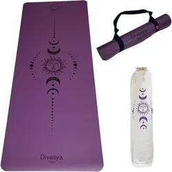 DIVASYA Yogamatte rutschfest Professional Grip, Größe 185 x 68 x 0,45 cm in Lila Lila