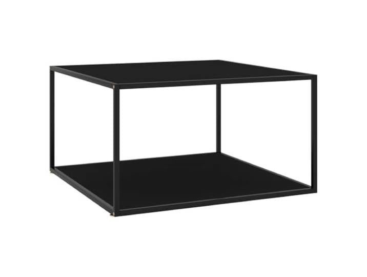 Heofavd Couchtisch Schwarz 90x90x50 cm Quadratischer Sofatisch Glas