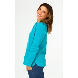 Baumwoll-Pullover in türkis in Größe 52/54 von DW-Shop, Türkis, 52/54