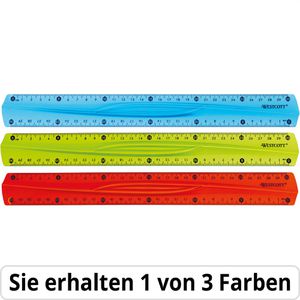 Westcott Lineal E-10222 00, 30 cm, Kunststoff, flexibel, farbig transparent