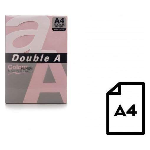 Double A Farbiges Papier, 80 g, A4, 500 Blatt, Rosa (A4, 80 g/m²) (DA-Pink)