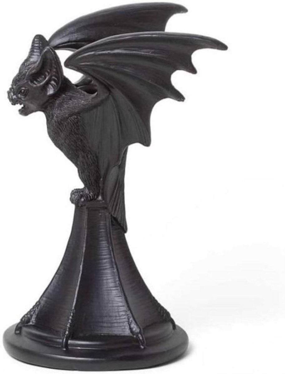 Gothic Kaarsenhouder Vleermuis Silent Sentinel Zwart Resin Decoratie voor Waxinelichtjes