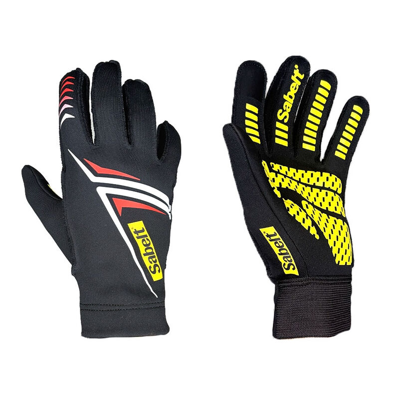 Sabelt G34 Sim Gloves Racing-Handschuhe, touch-fähig, Silikon-Handfläche, 231-237mm Umfang - schwarz, L