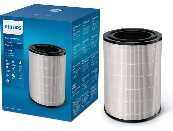 NanoProtect Filter PHILIPS FY3430/30 , schwarz-weiß (weiß, schwarz), B:15,5cm H:31,8cm T:24,5cm, Kunststoff, Filterkartuschen, NanoProtect Filter, Kombifilter