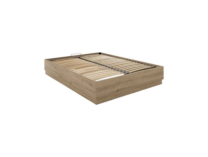 Lit coffre effet bois 140 x 190 cm