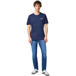 Wrangler T-Shirts Sign Off Tee in Real Navy im 2er-Pack-M