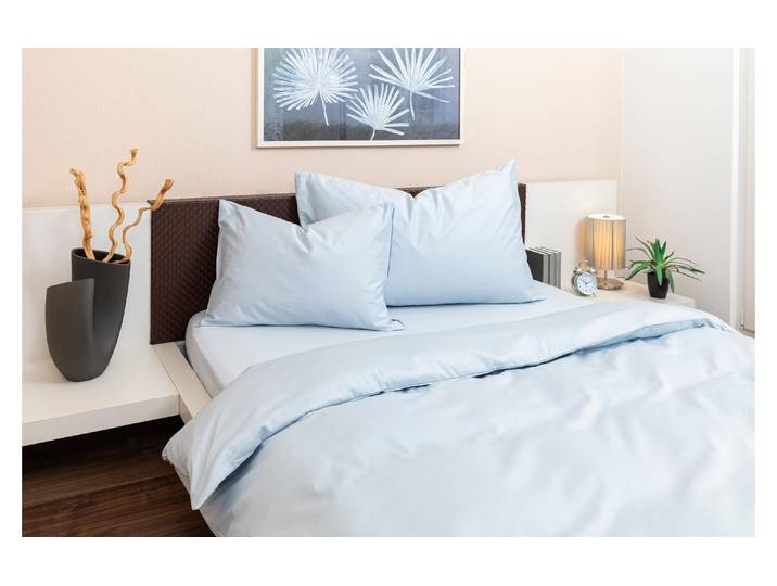 Bettbezug COCON Perkal , blau (eisblau), B:160cm L:210cm, Perkal, Obermaterial: 100% Baumwolle, Bettbezüge, Bettbezug