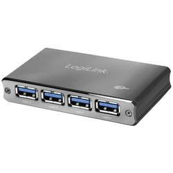 LogiLink UA0282 USB-Hub 4 Port USB-A USB 3.0 5 GBit/s mit Aluminiumgehäuse, mit Status-LEDs Spacegrau UA0282