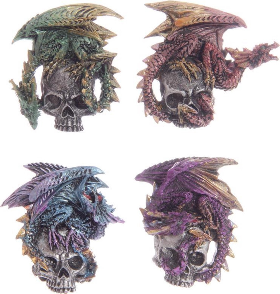 Puckator Dark Legends Zilveren Draak en Schedel Magnet Assortiment
