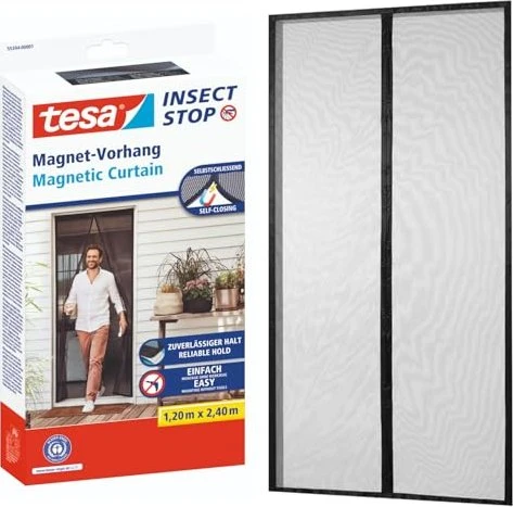 tesa Fliegengitter Insect Stop Magnetvorhang anthrazit 1,2 x 2,4 m