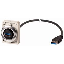 Einbaubuchse, 0,6 m, konfektionierte Leitung mit fest angeschlossenem Stecker USB 3.0, Typ A, Frontring Metall Buchse, Einbau M30C-FUSB-30 Y7-187083 Eaton