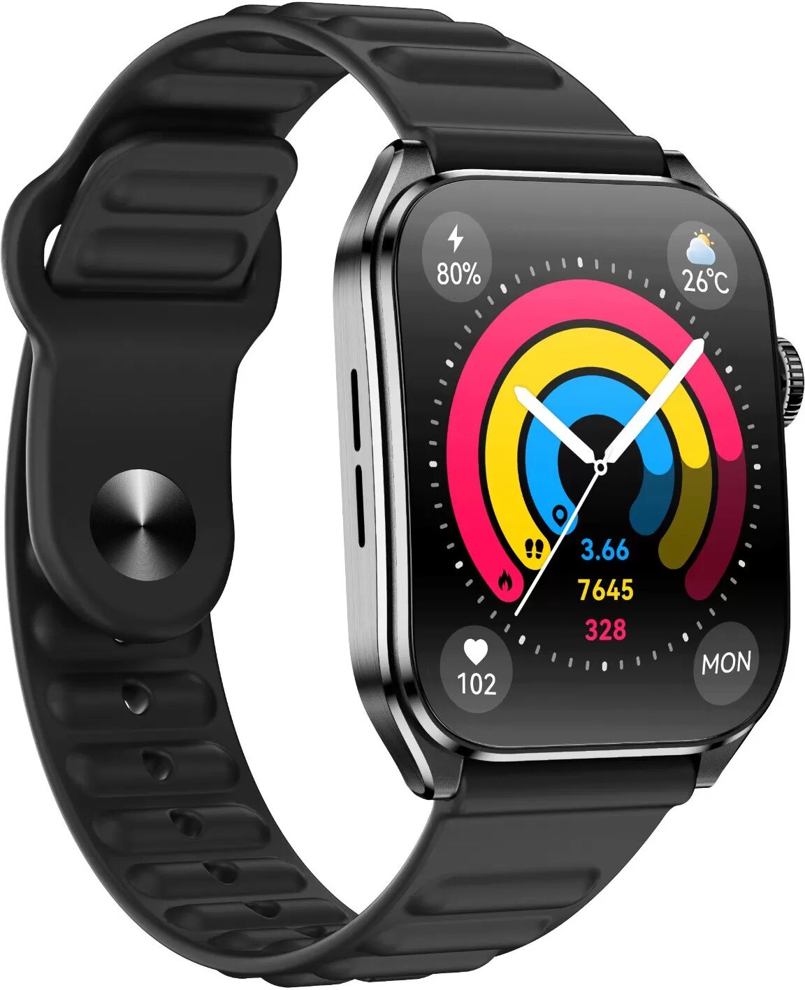 INF 1,93" AMOLED Bluetooth Anruf Smartwatch kompatibel mit GloryFit APP Schwarz