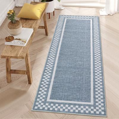 Garvee Modern Checked Border Foldable Area Rug