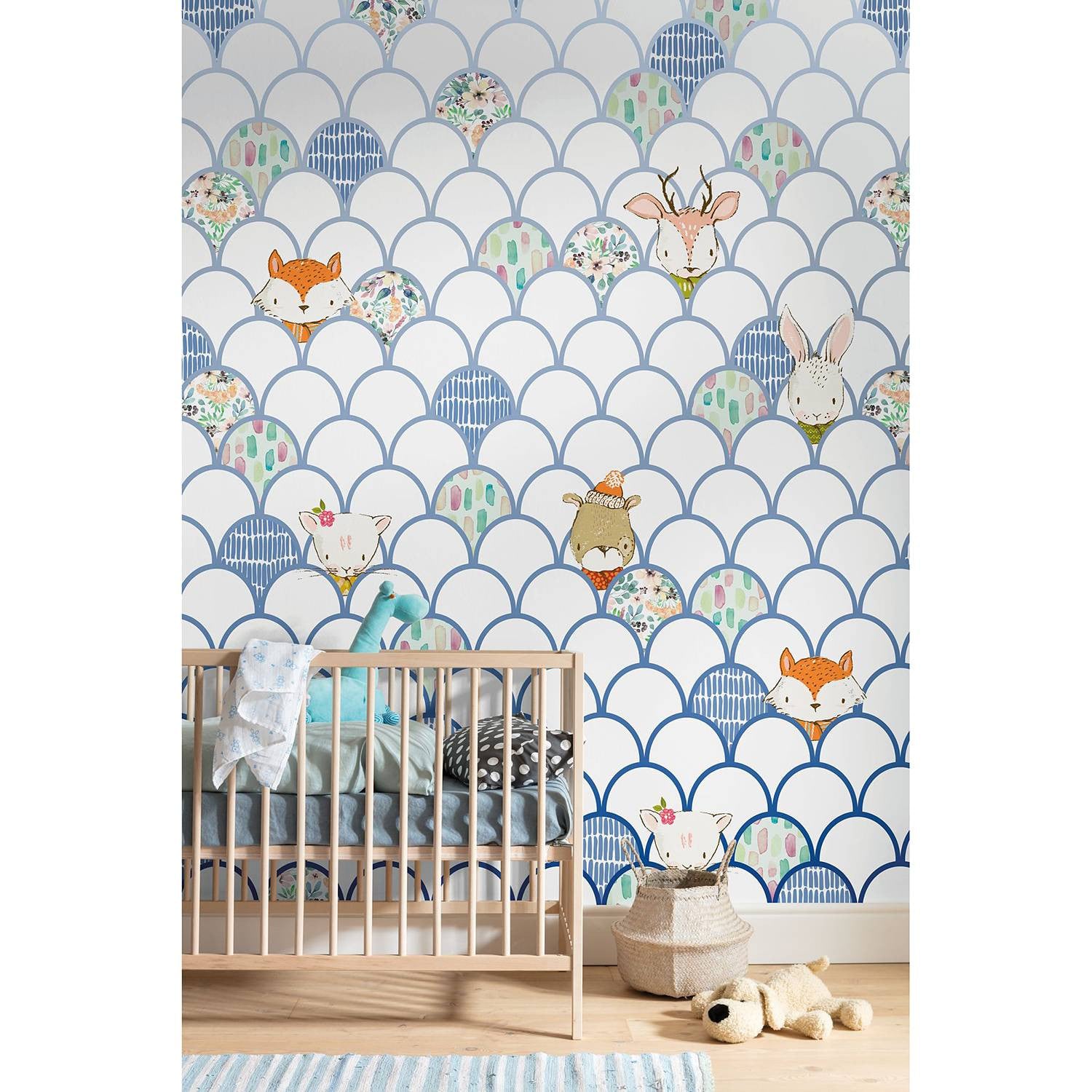 home24 Fotobehang Shelly White Multicolour 200 cm