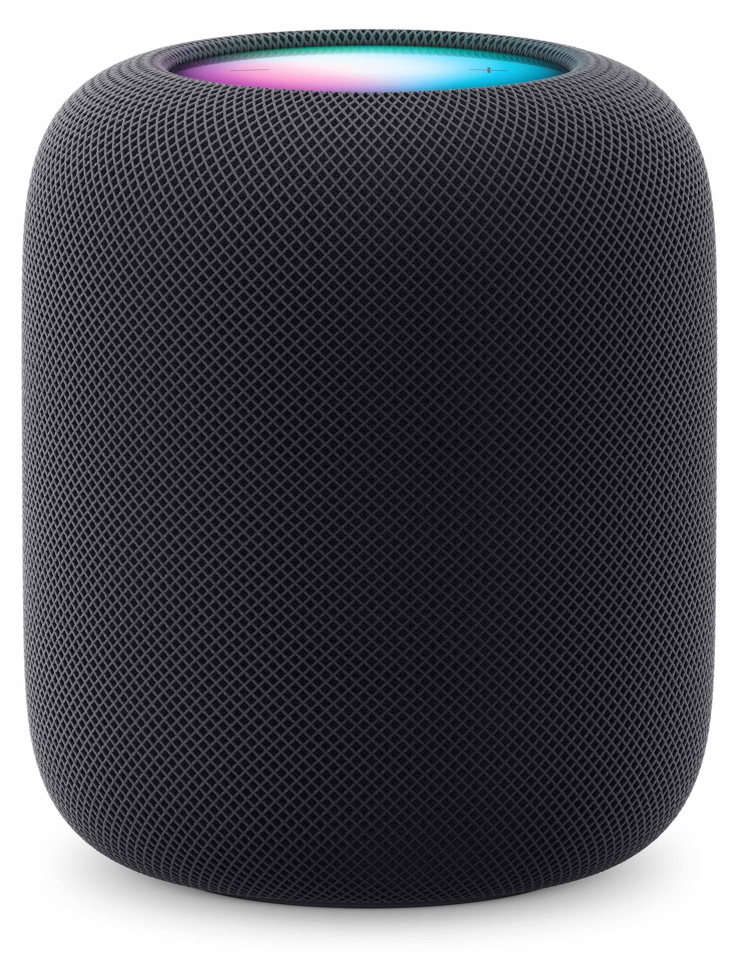 Apple HomePod, Apple Siri, Zylinder, Schwarz, Stoff, Home app and HomeKit, Intercom transcriptions, Siri, Touch Accommodations, VoiceOver, Multi