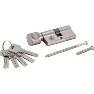 BGS-technic Schließzylinder mit 5 Schlüsseln, 30/30 mm, mit Knauf, verschiedenschließend