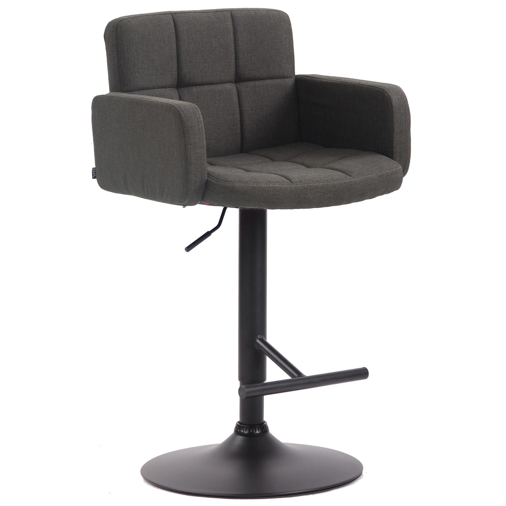 CLP Barhocker Los Angeles, Stoff schwarz - Farbe: dunkelgrau, Gestellfarbe: schwarz
