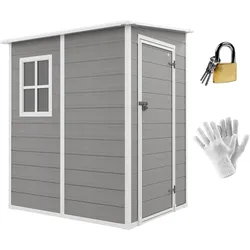 Outsunny Gerätehaus 1,54m3, Gartenhaus mit Pultdach, 122 x 149 x 192/177 cm Gartenschrank
