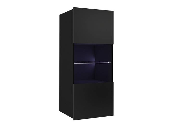Lomadox Hängevitrine CAIRNS-132 in schwarz Hochglanz, Modern, grifflos, LED-Beleuchtung