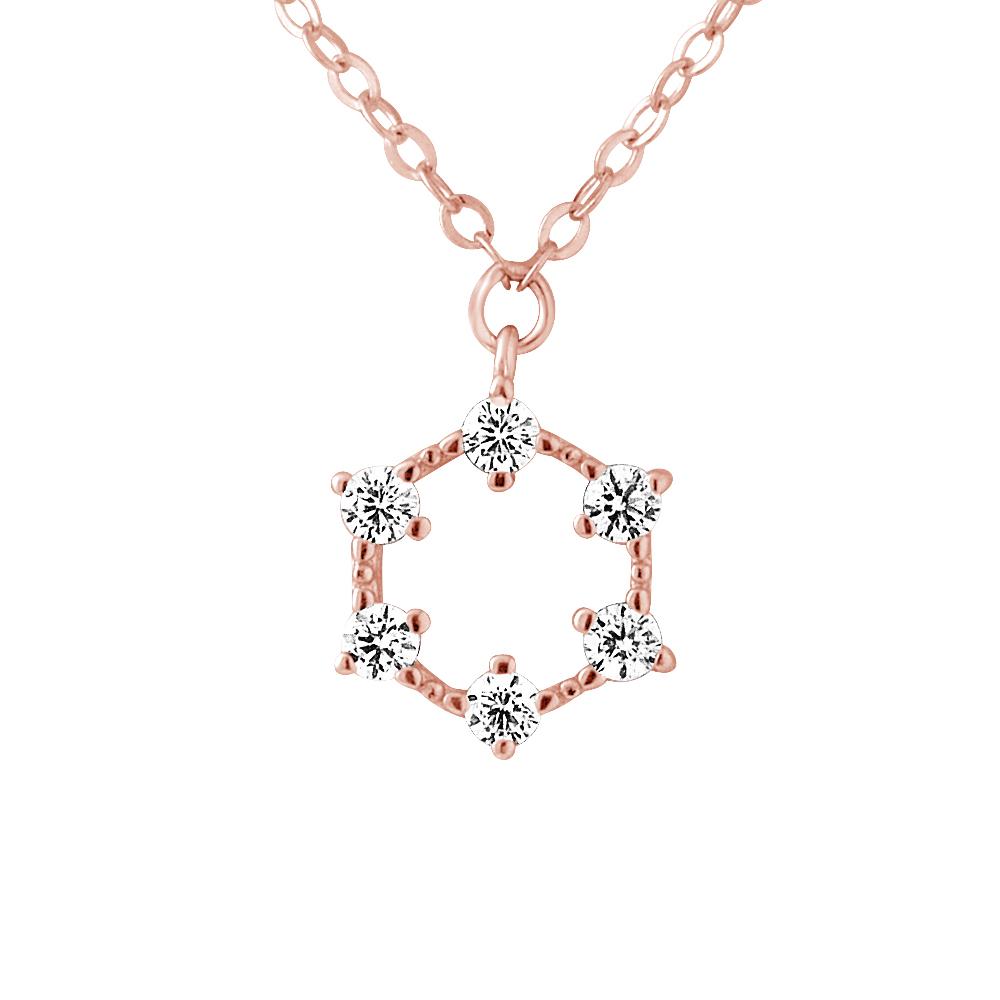 Ketting 5 zirkonium zirkonium 925 roze vergulde