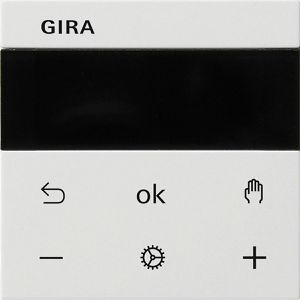 Gira Raumthermostat 3000, System 55 539327, digital, mit Bedientasten, reinweiß seidenmatt