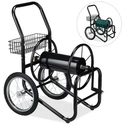 relaxdays Schlauchwagen XL schwarz schwarz