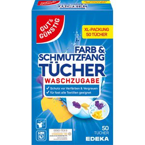 Gut&Günstig Farb-und-Schmutzfangtücher XL-Packung, Farbschutz, verhindert Verfärbungen, 50 Tücher