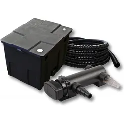 SunSun, Brunnen + Gartenteich, 1-Kammer Filter Set 12000l mit 18W UV 3er Serie Teich Klärer 5m Schlauch