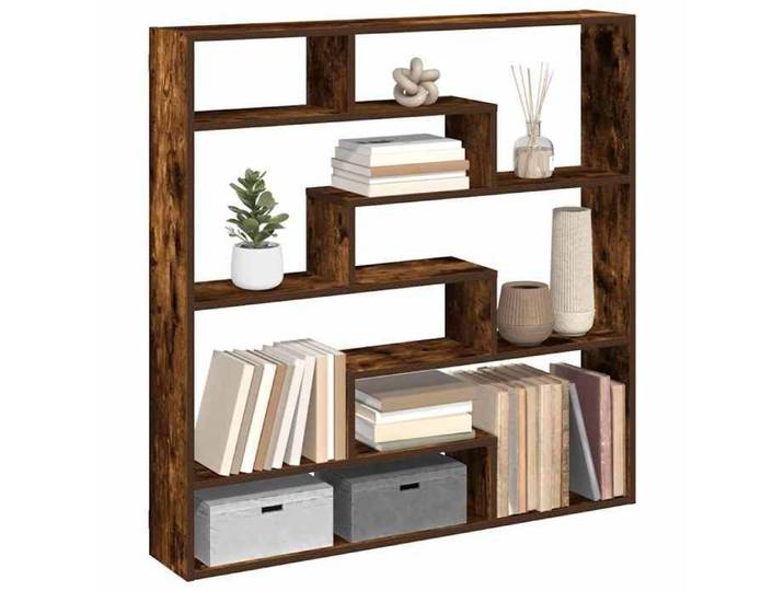 Étagère cube murale 7 compartiments chêne fumé bois ingénierie 860026