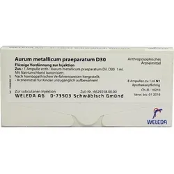 AURUM METALLICUM PRAEPARATUM D 30 Ampullen 8 St