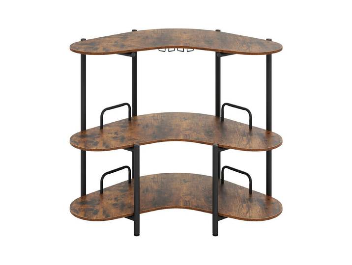 KOMFOTTEU Bartisch, 3-stufiger Bistrotisch mit Weinglashalter, aus Metall