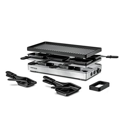 ROMMELSBACHER Raclette "RCP 1800", anthrazit, metallic, silber, B:42cm H:15,5cm T:21cm, Raclettes, Pizza-Ebene mit zusätzlicher Heizung für knusprigen Teigboden