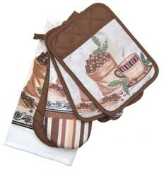 IH Casa Decor 5 Pc Kitchen Set Coffee Beans - Set of 2