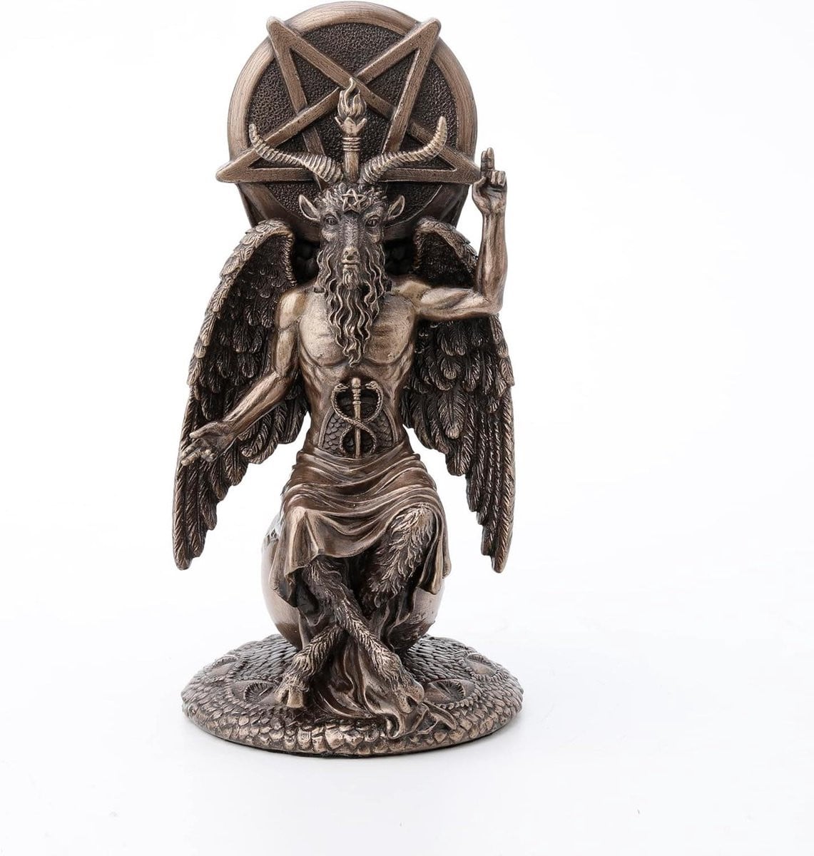 Baphomet Statue Wiccan Figuur Decoratie Huis Koud Gegoet Brons Hoogte: 21.5 cm