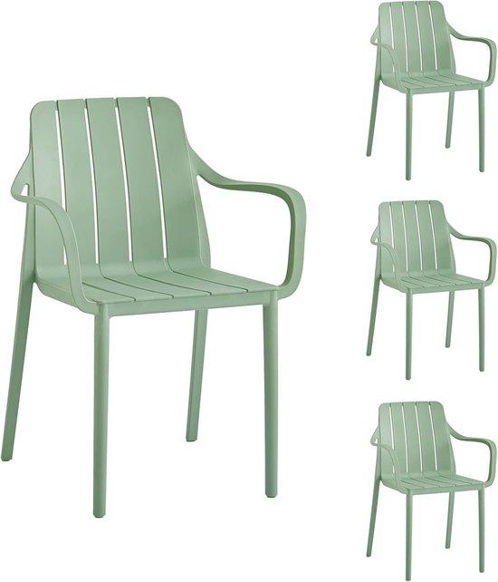 Famanu Stapelbare Gartenstühle Wetterfest - Grün, Set von 4
