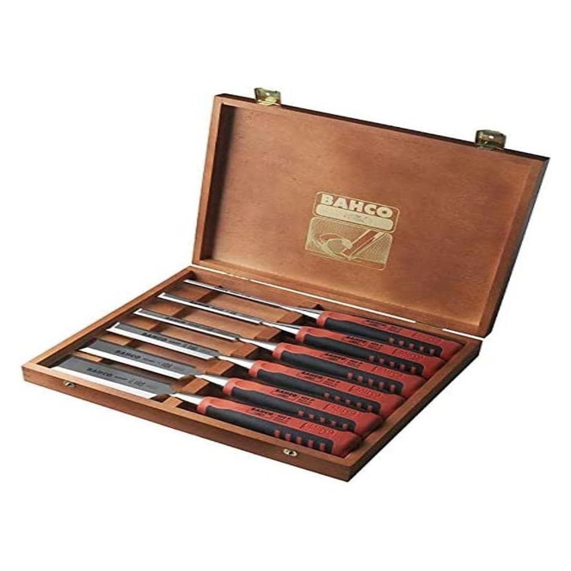 Bahco Stechbeitelsatz 6-teilig mit Kunststoffheft / 6, 10, 12, 16, 20, 26 mm (424P-S6-GER)