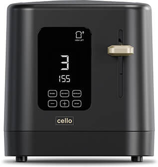 Cello Overture Ash Black 2 Slot Digital Toaster