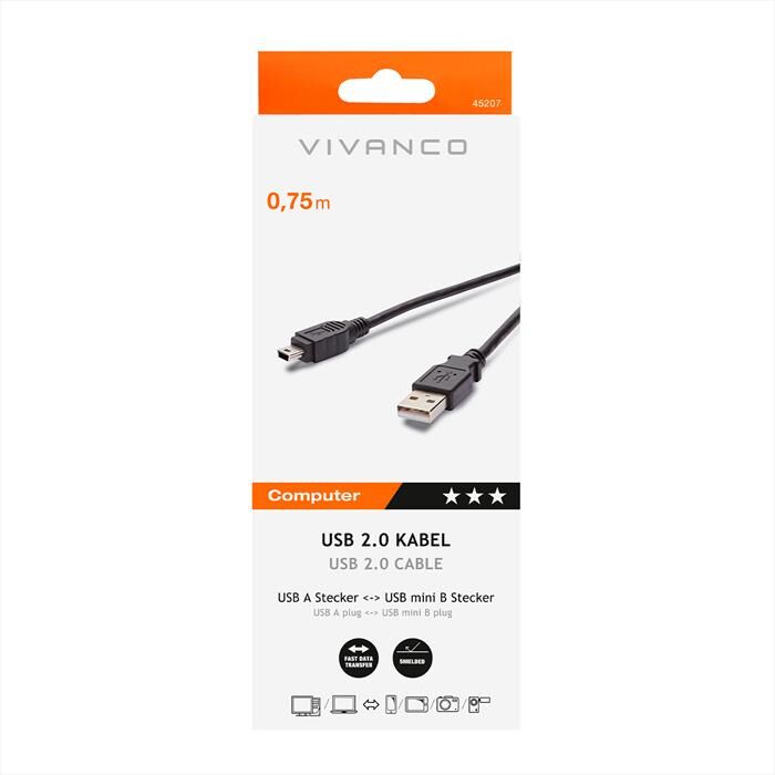 SBS Cavo Usb Tipo A Maschio E Mini-usb Maschio-nero