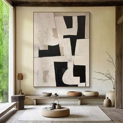 Uplift Essentials Beige Texture Abstract Art Handmade Style Minimalist Painting Neutral Canvas Wall Art For Modern Living Room Decor style 3 8x12 In