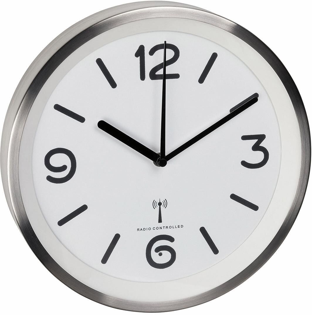 Funkwanduhr TFA DOSTMANN, weiss (weiß), Wanduhren, Ø 25,3cm, Funkwanduhr, T:4,2cm weiß Ø 25,3cm