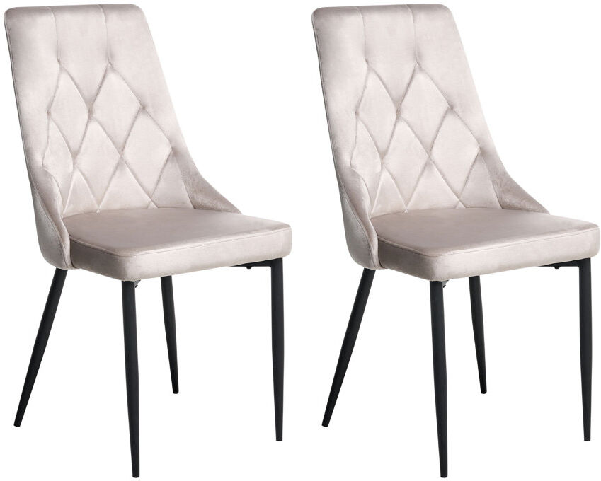 Fairmont Park Set of 2 Dining Chairs AVENIR Velvet Beige 96cm H X 46cm W X 61cm D