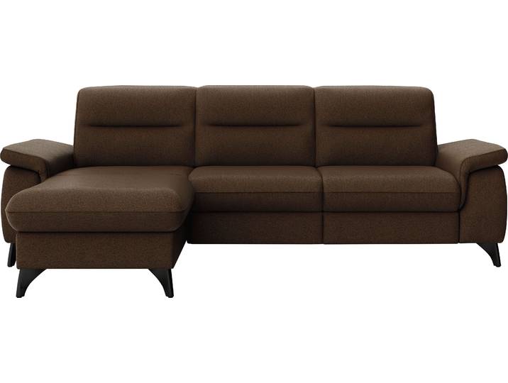 Ecksofa, Mikrofasern in Lederoptik, Dunkelbraun, 260×175 cm, Mit Relaxfunktion, SIT & MORE