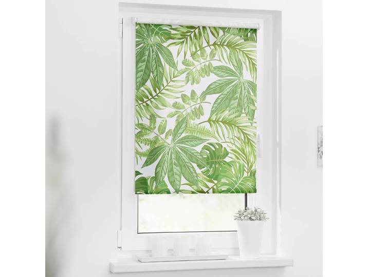 Klemmfix Rollo Blätter 45 x 150cm Grün